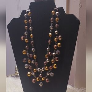 Earthtone Multistone Layered Statement Necklace 🌴